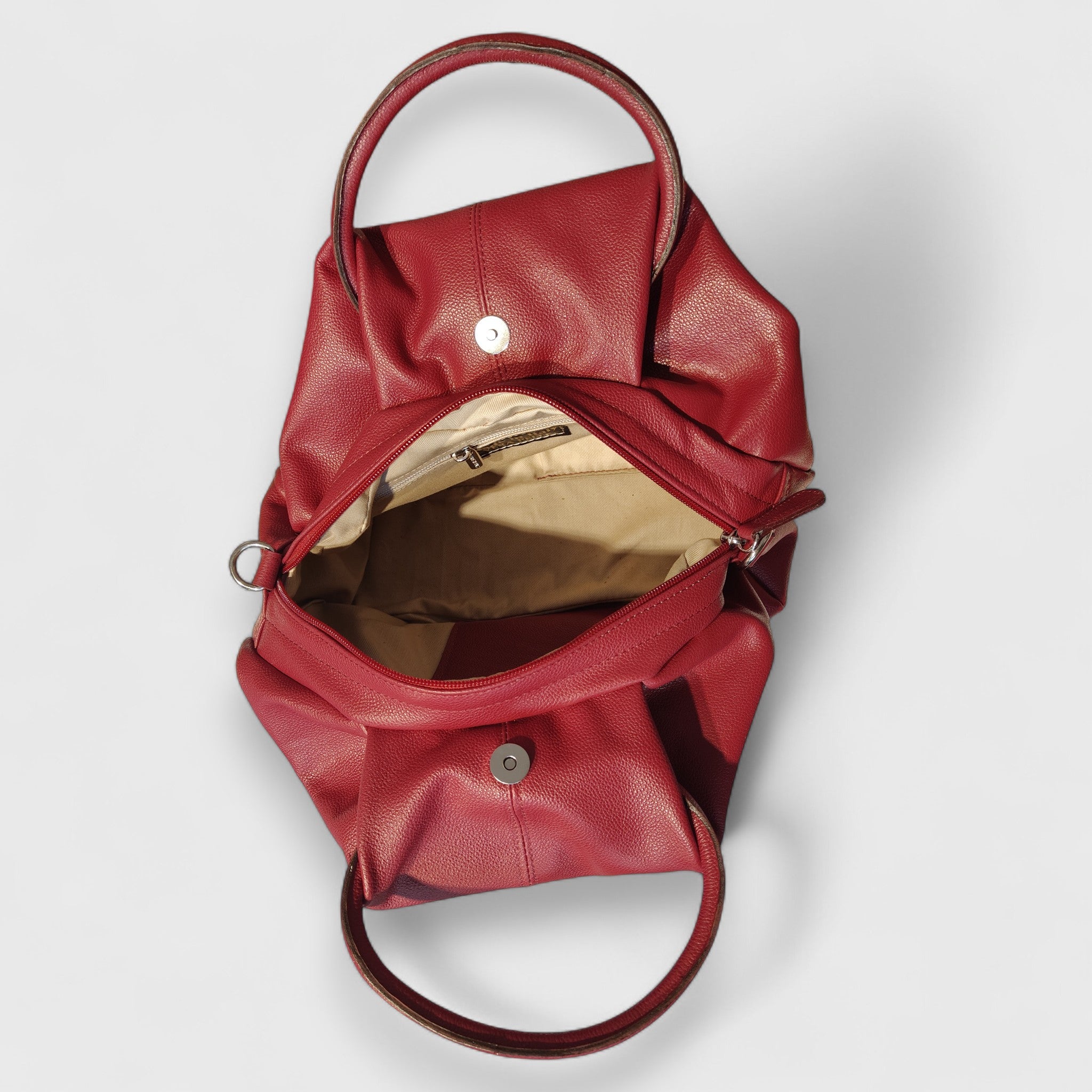 Pelletteria Pelle Nuda Milano, Artigianato Italiano, vera pelle, Negozio borse donna, Frida rosso