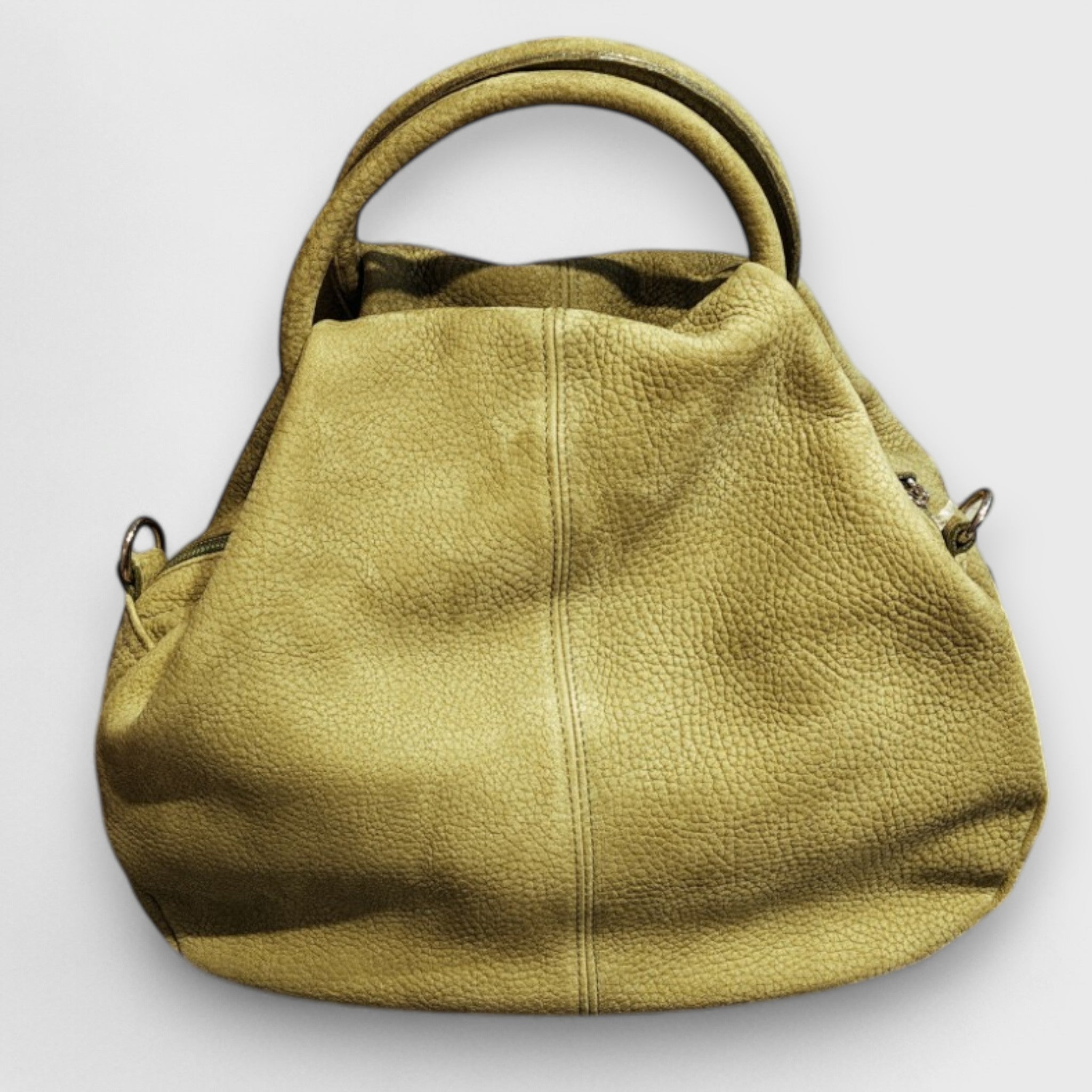 Pelletteria Pelle Nuda Milano, Artigianato italiano, vera pelle, negozio borse donna, Frida verde
