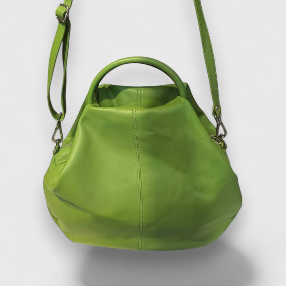 Pelletteria Pelle Nuda Milano, Vera Pelle Italiana, Negozio borse donna, Frida verde chiaro