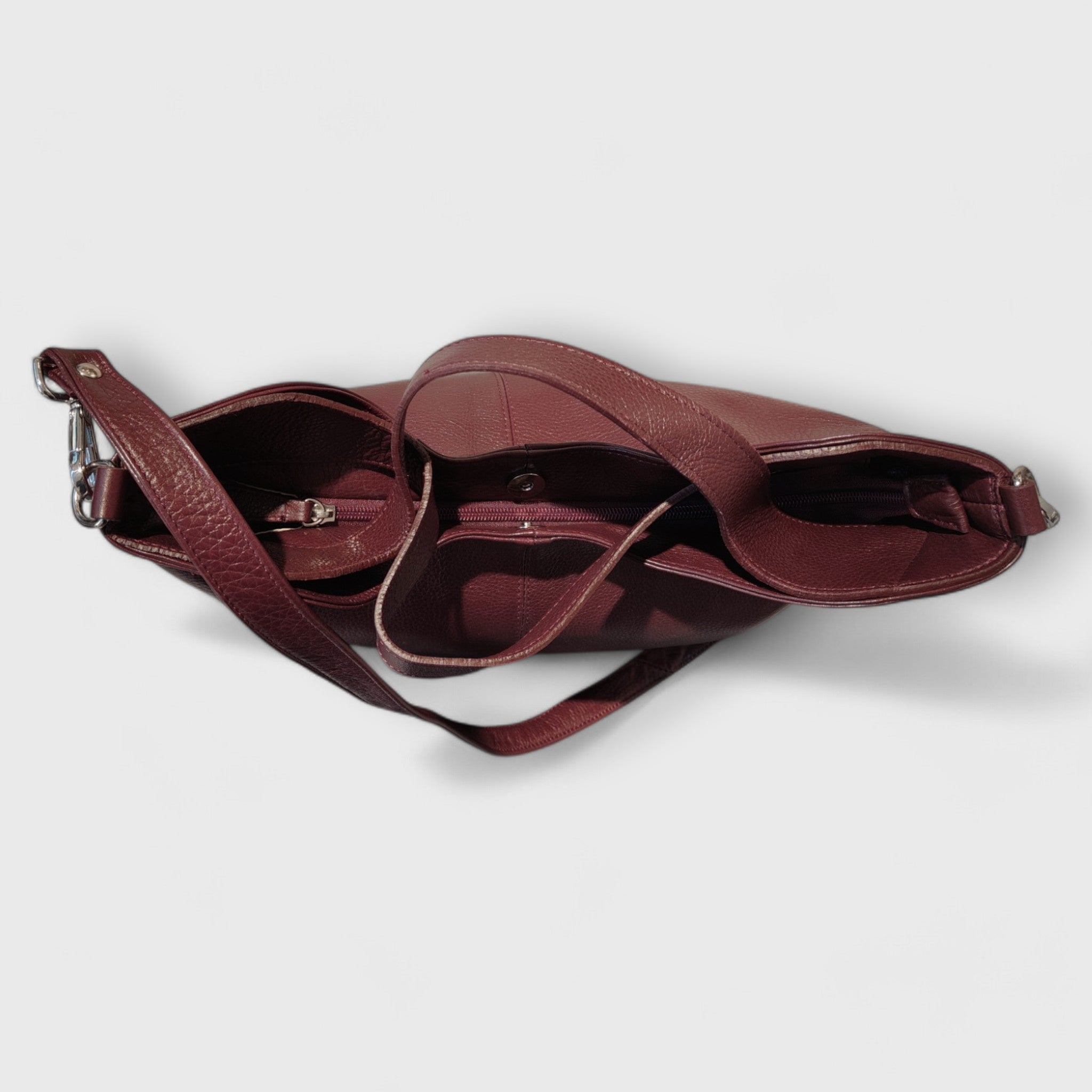 Pelletteria Pelle Nuda Milano, Artigianato Italiano, borsa donna, vera pelle, Greta borgogna