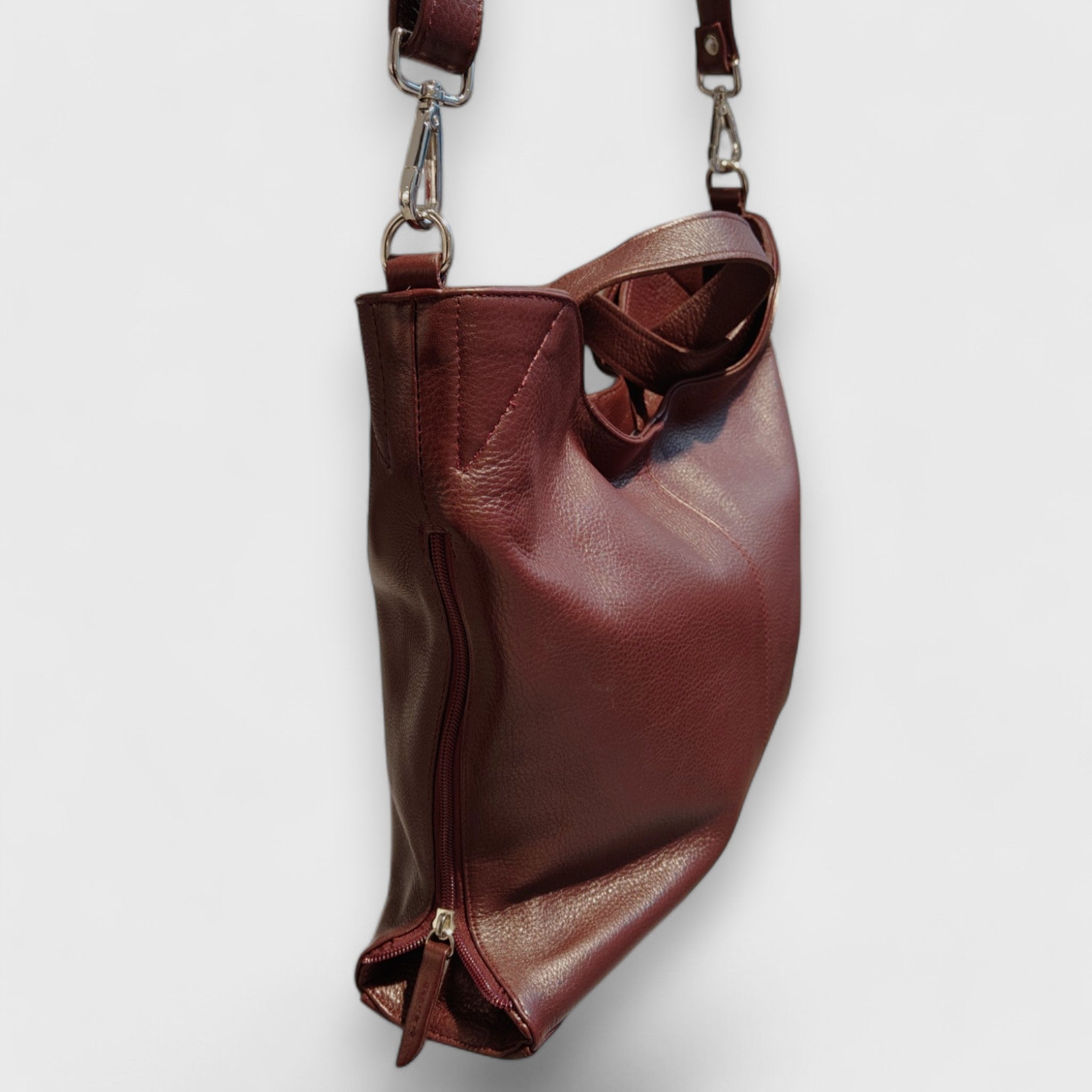 Pelletteria Pelle Nuda Milano, Artigianato Italiano, borsa donna, vera pelle, Greta borgogna