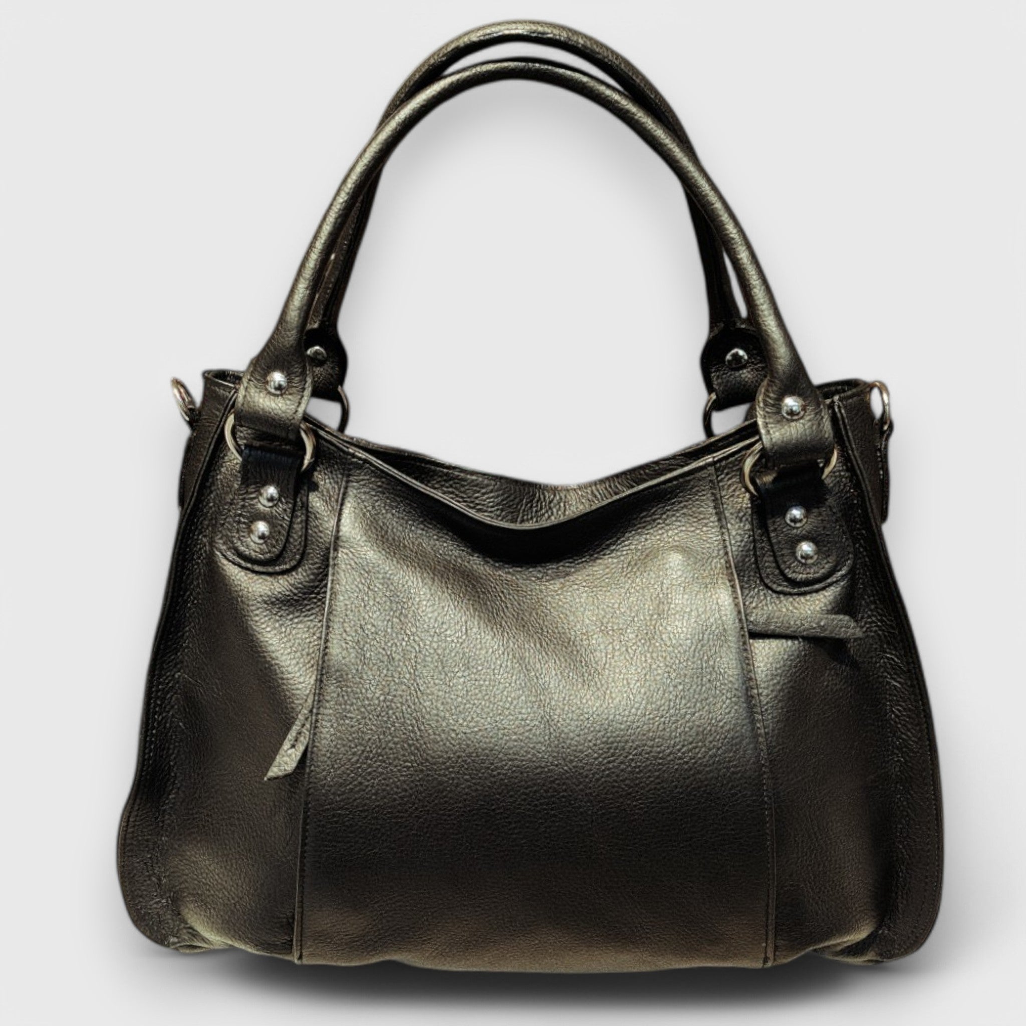 Pelletteria Pelle Nuda Milano, Artigianato Italiano, Vera pelle, Negozio borse donna, Lavinia nero martellato