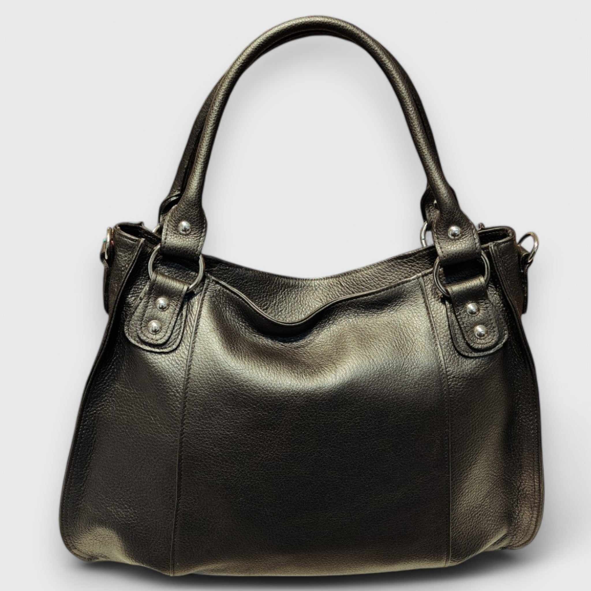 Pelletteria Pelle Nuda Milano, Artigianato Italiano, Vera pelle, Negozio borse donna, Lavinia nero martellato