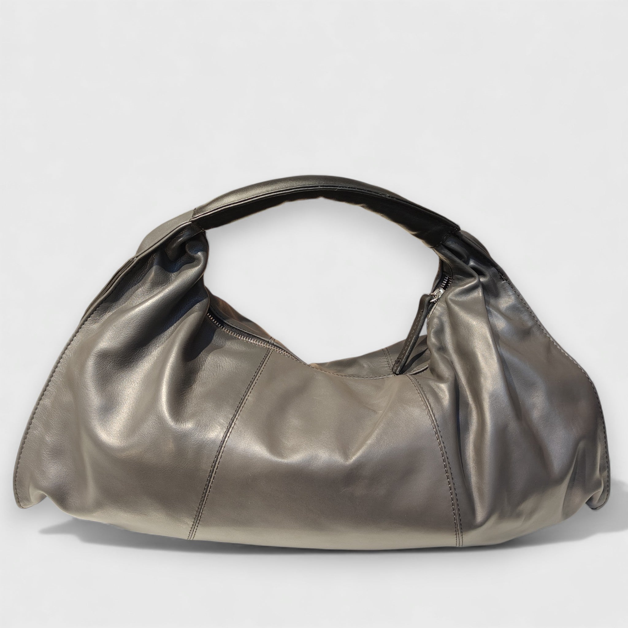 Melisa in grey leather