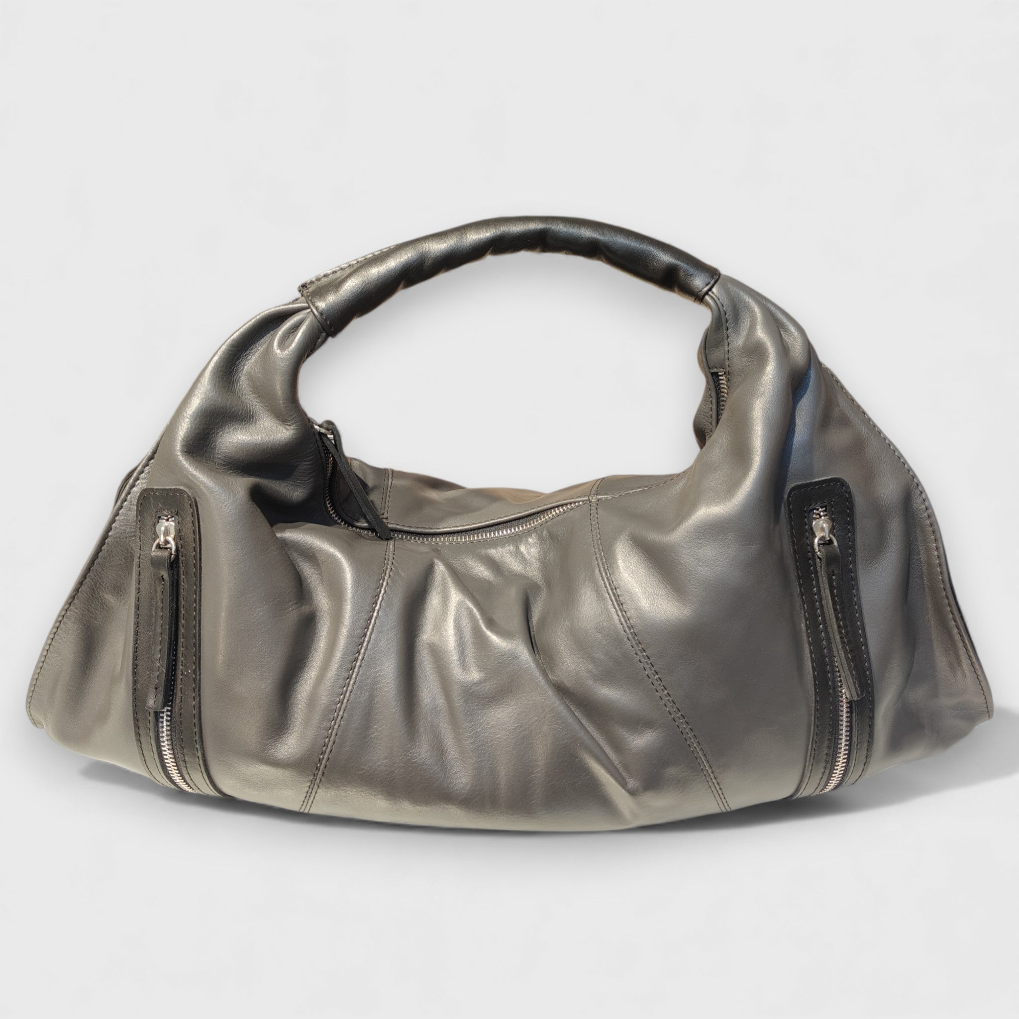 Melisa in grey leather