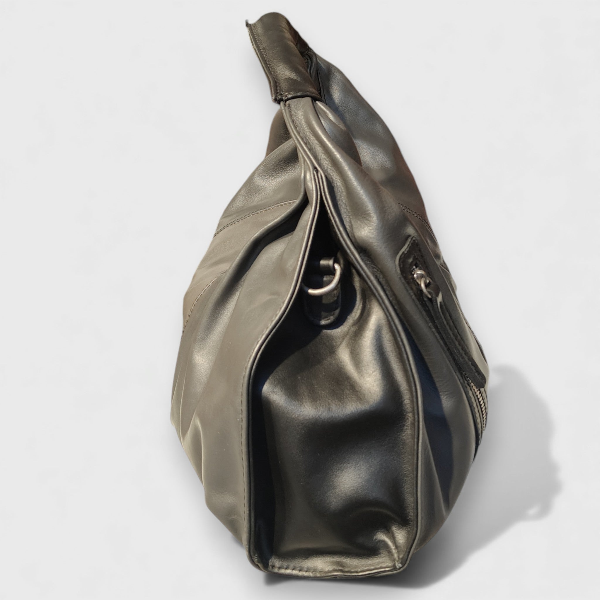 Melisa in grey leather