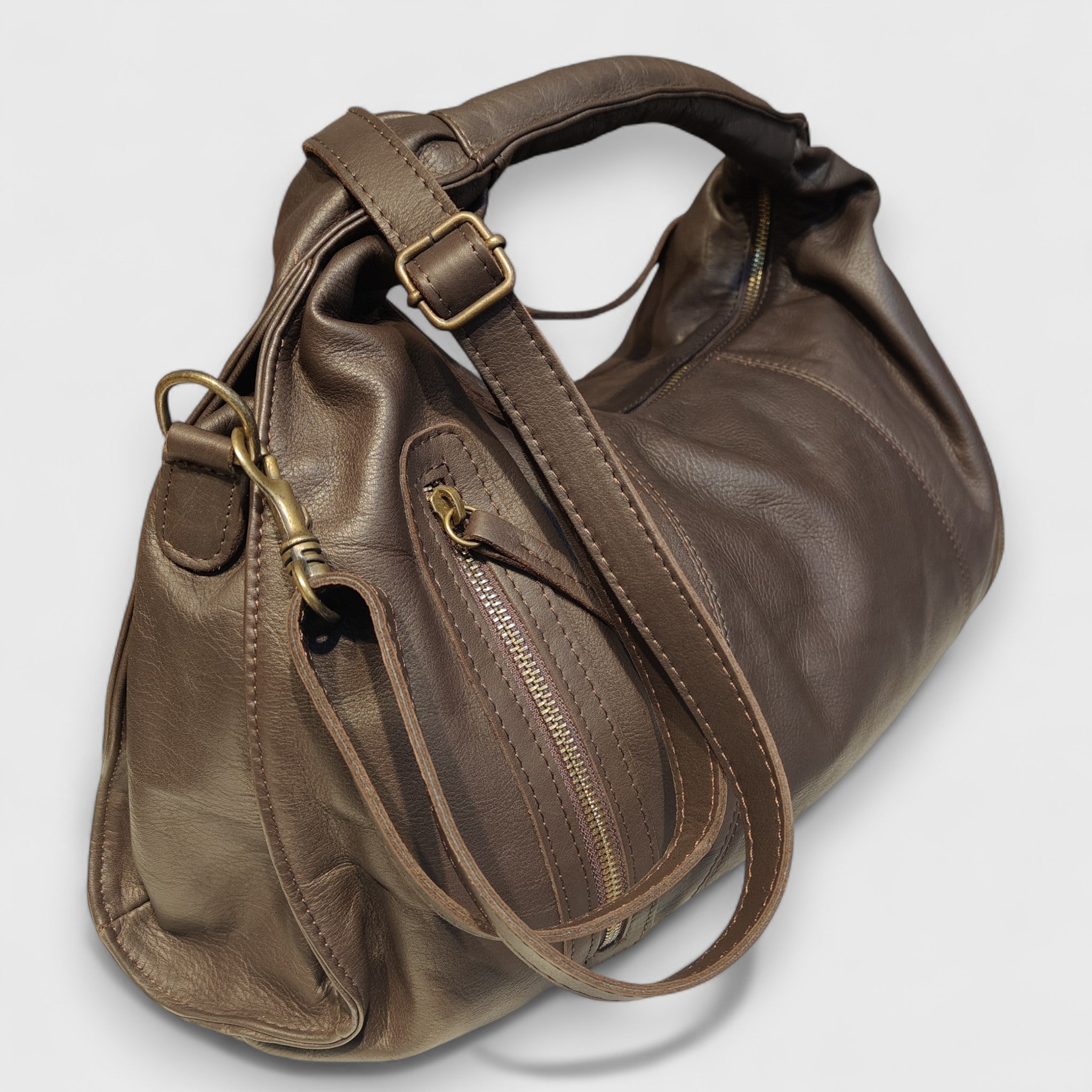 Pelletteria Pelle Nuda Milano, Artigianato Italiano, Vera pelle, Negozio borse donna, Melisa marrone