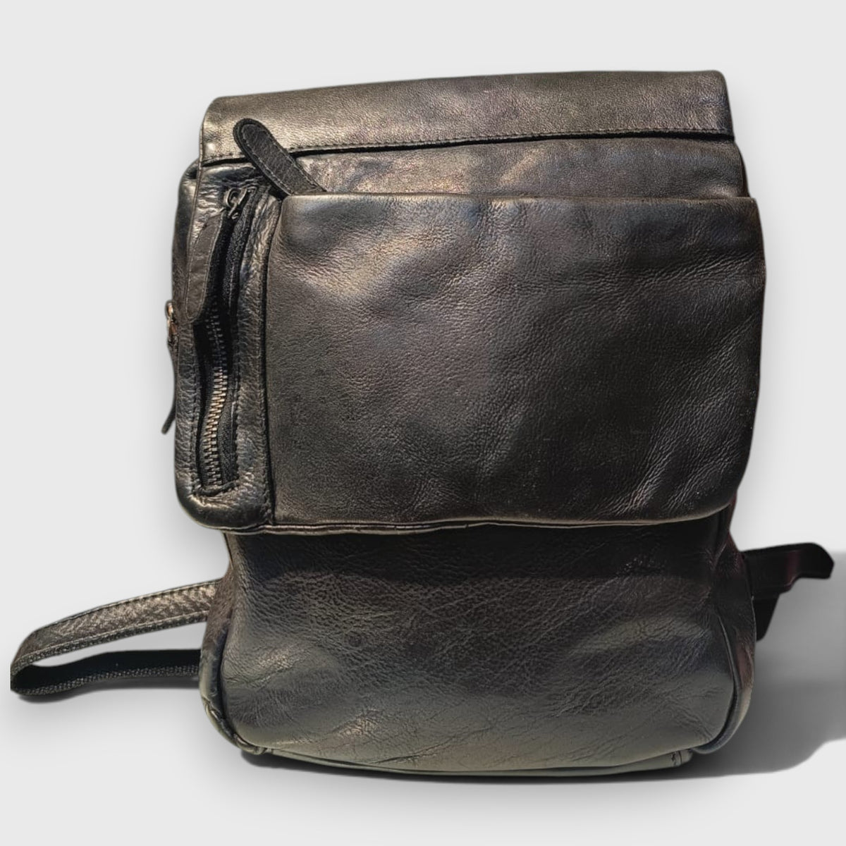 Pelletteria Pelle Nuda Milano, Vera pelle Italiana, Negozio borse donna, Zaino mini nero
