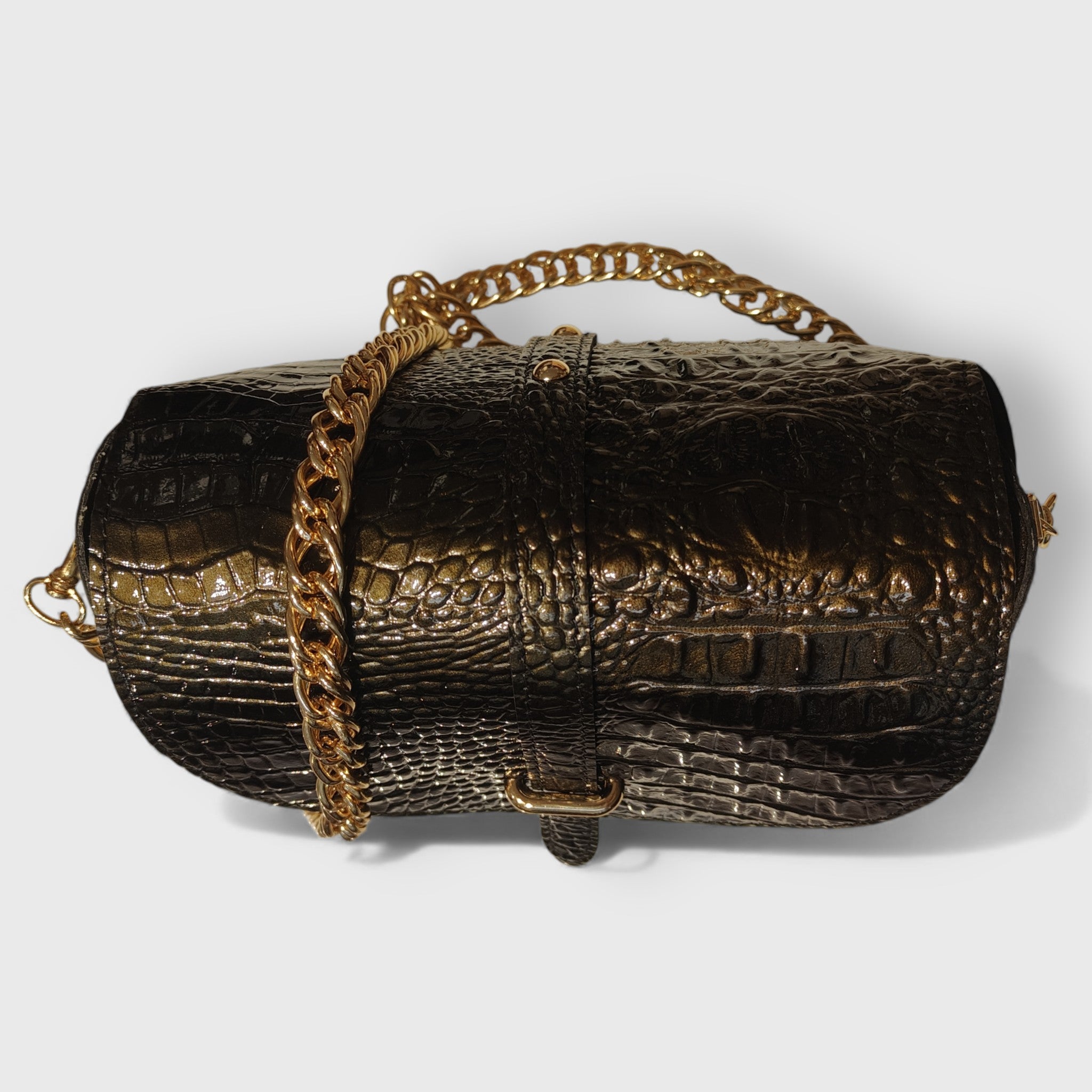 Pelletteria Pelle Nuda Milano, Artigianato Italiano, vera pelle, Negozio borse donna, Mini Lory cocco verde