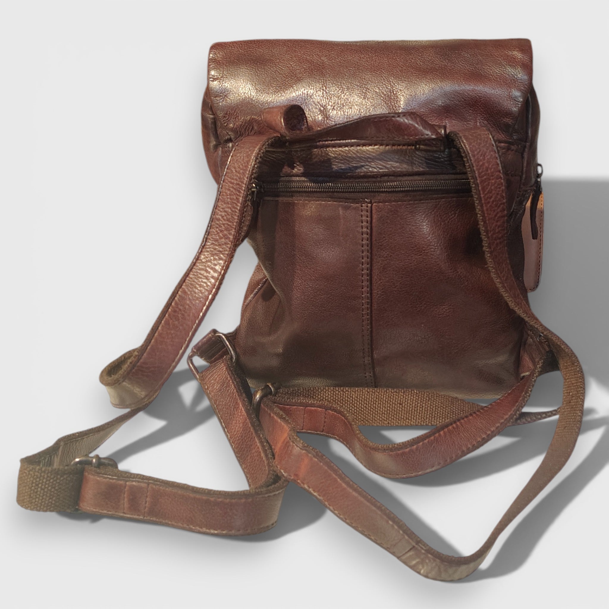 Pelletteria Pelle Nuda Milano, Artigianato Italiano, Vera pelle, Negozio borse donna, Mini zaino marrone