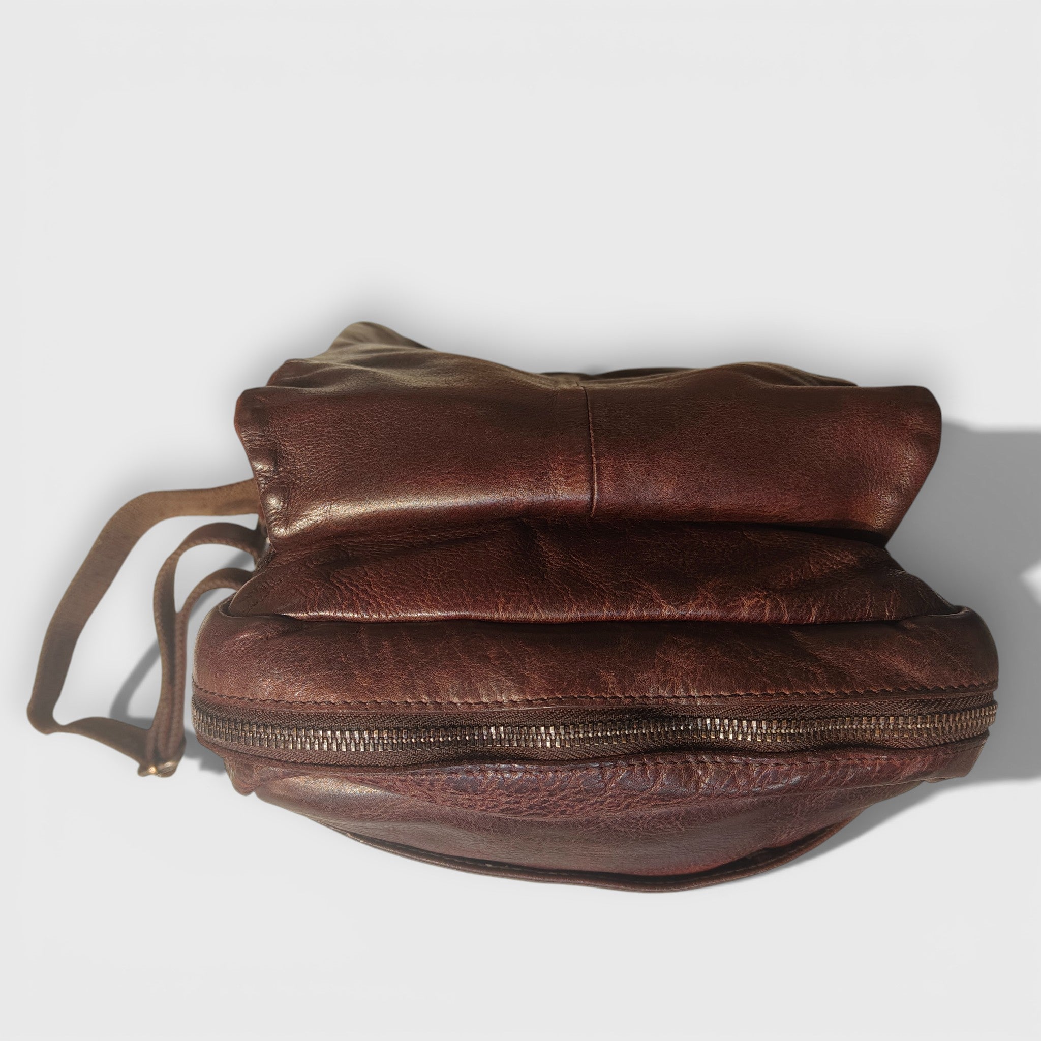 Pelletteria Pelle Nuda Milano, Artigianato Italiano, Vera pelle, Negozio borse donna, Mini zaino marrone