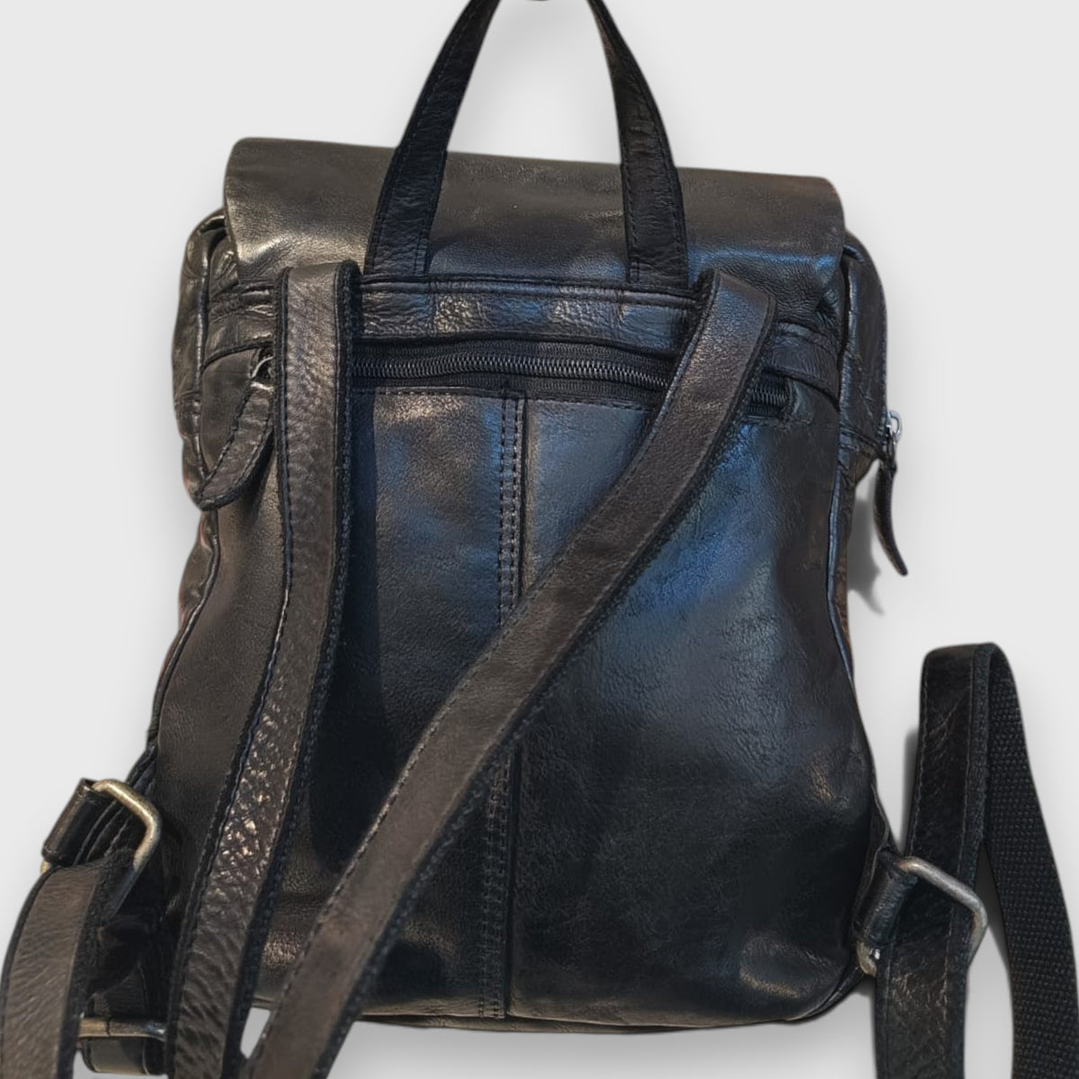 Pelletteria Pelle Nuda Milano, Vera pelle Italiana, Negozio borse donna, Zaino mini nero