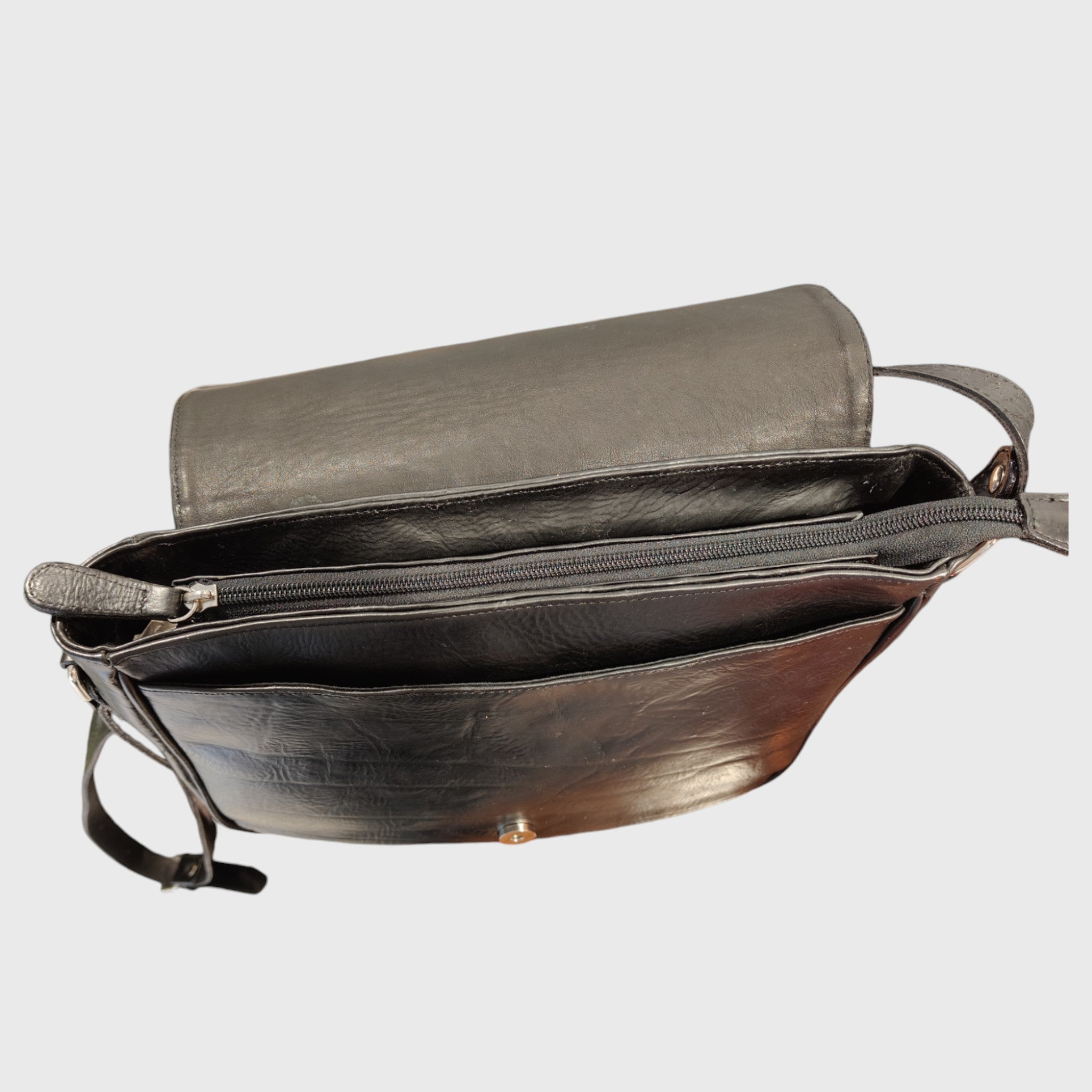 Pelletteria Pelle Nuda Milano, Artigianato italiano, vera pelle, borsa donna, Tolfa grande nero