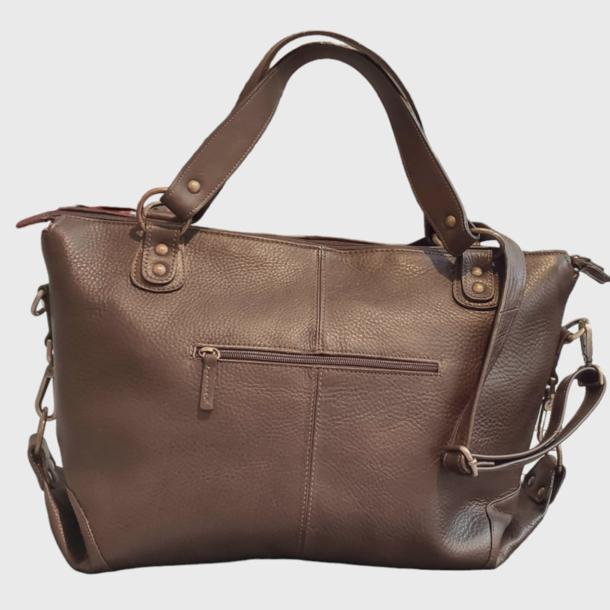Borsa donna, borsa in pelle, vera pelle, Torino marrone, artigianato italiano, Pelletteria Pelle Nuda Milano