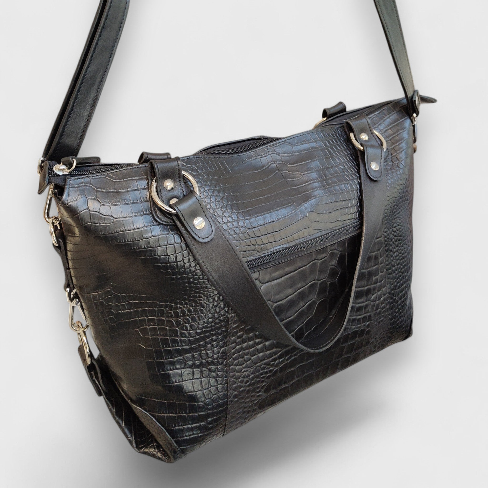 Pelletteria Pelle Nuda Milano, Vera pelle italiana, Negozio borse donna, Torino nero cocco