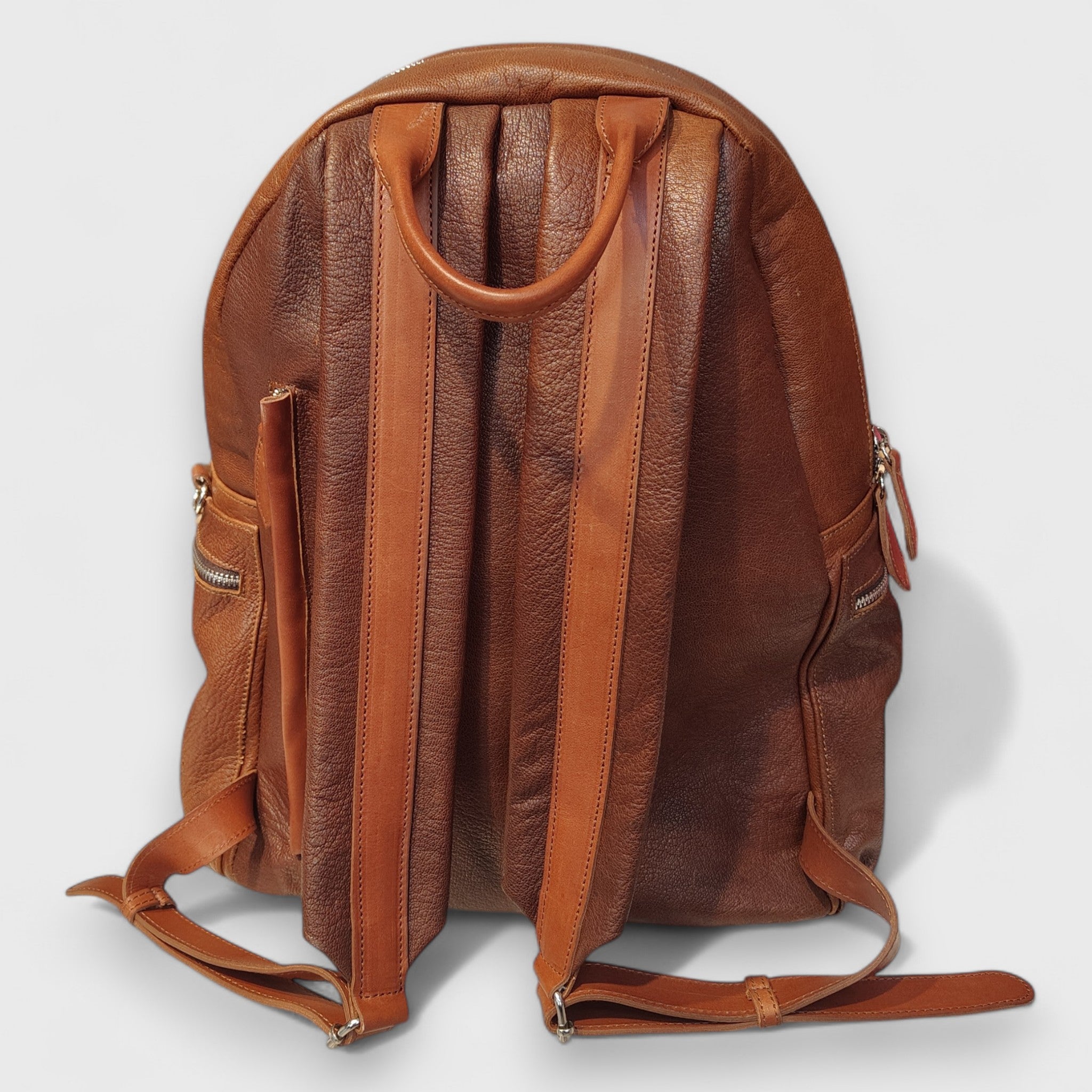 Pelletteria Pelle Nuda Milano, artigianato Italiano, zaino Uomo, vera pelle, Venty marrone