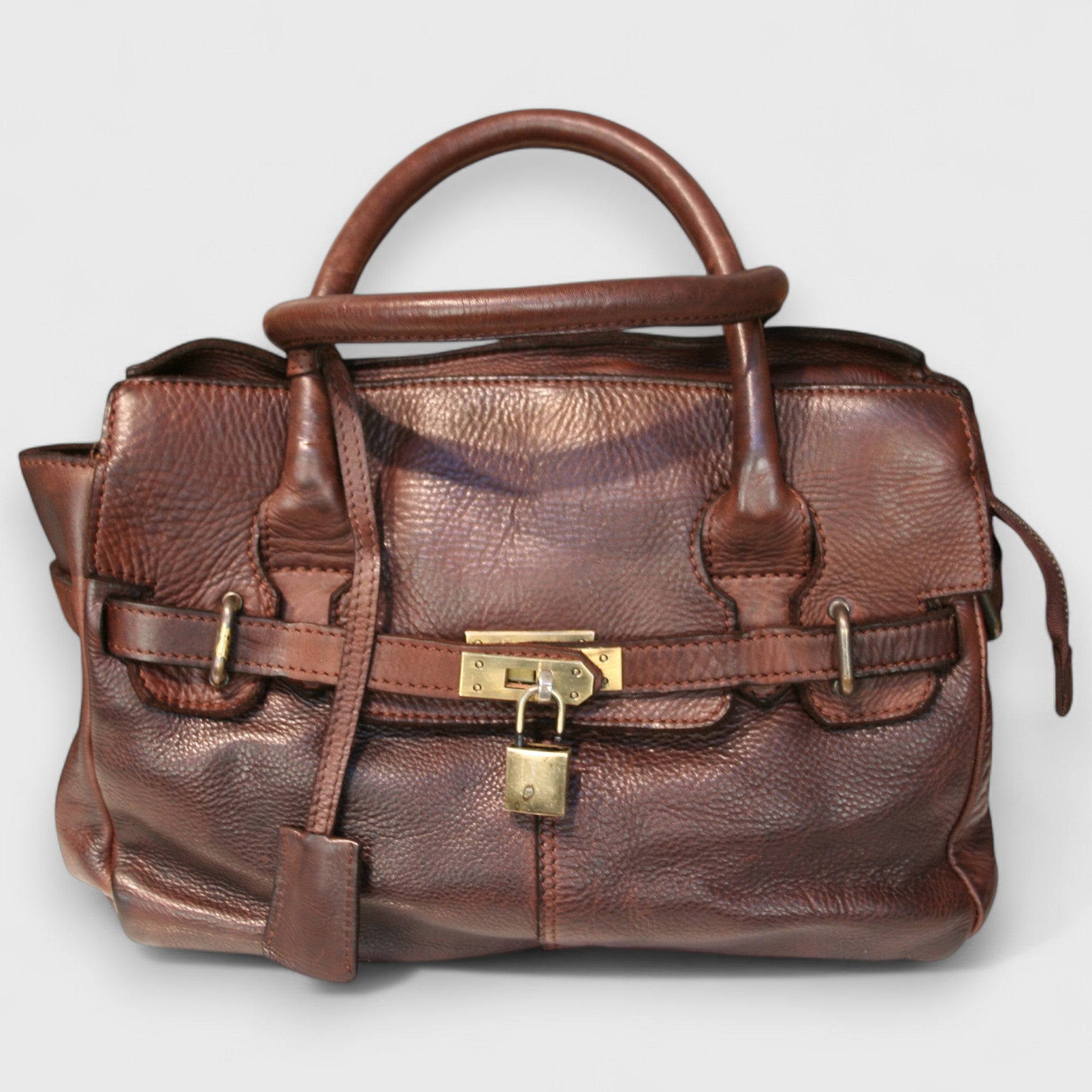 Pelletteria Pelle Nuda Milano, Artigianato Italiano, Vera pelle, Negozio borse donna, Vip mini cuoio lavato marrone