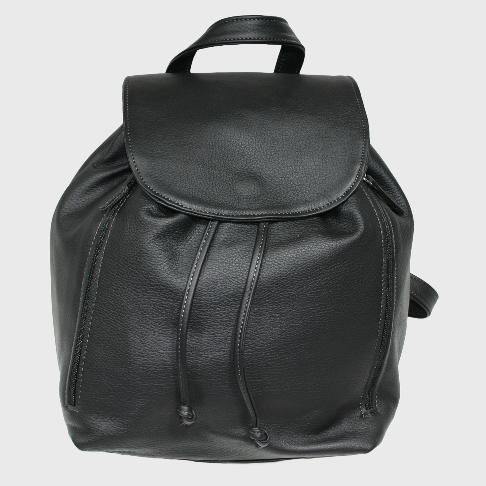 Zaino donna, borsa in pelle, vera pelle, Nero, artigianato italiano, Pelle Nuda Milano