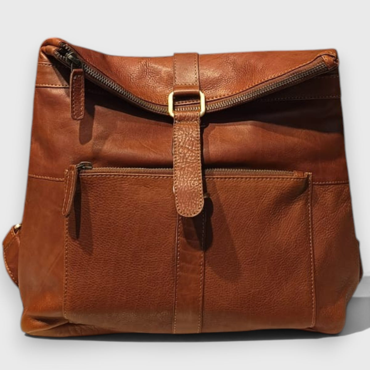 Pelletteria Pelle Nuda Milano, Vera Pelle Italiana, Negozio borse donna, Zaino Allen marrone