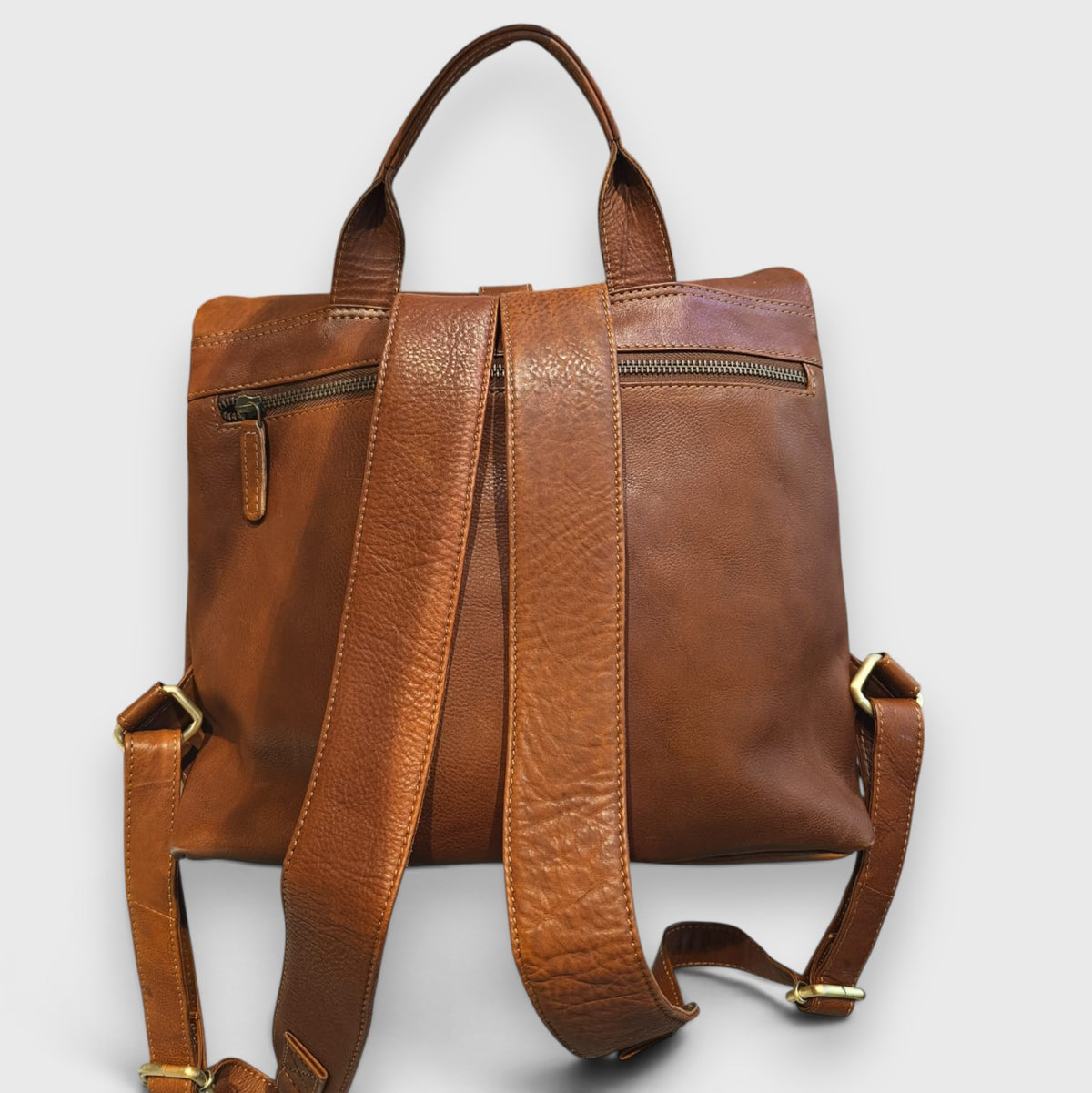 Pelletteria Pelle Nuda Milano, Vera Pelle Italiana, Negozio borse donna, Zaino Allen marrone