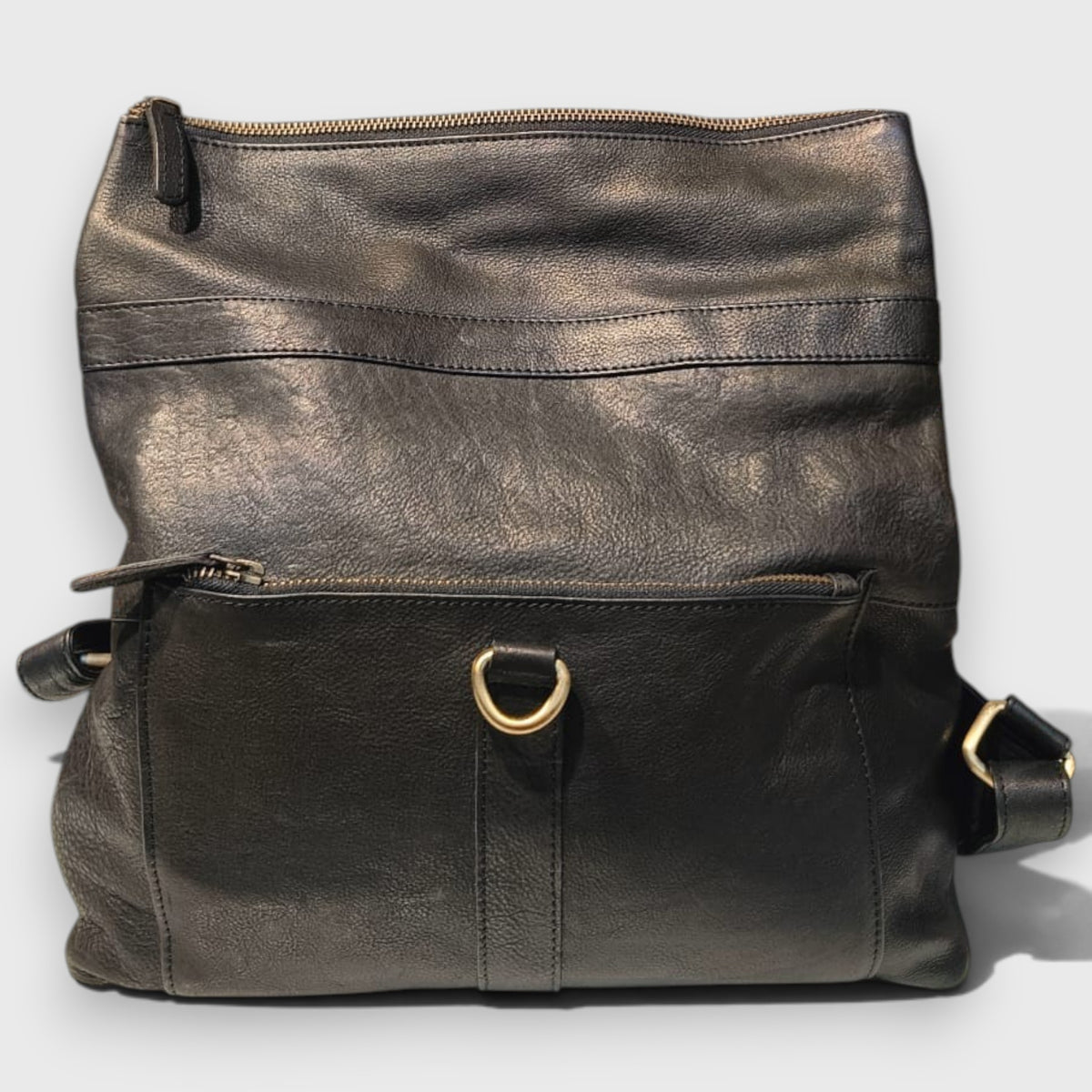 Pelletteria Pelle Nuda Milano, Vera pelle Italiana, Negozio borse donna, Zaino Allen nero