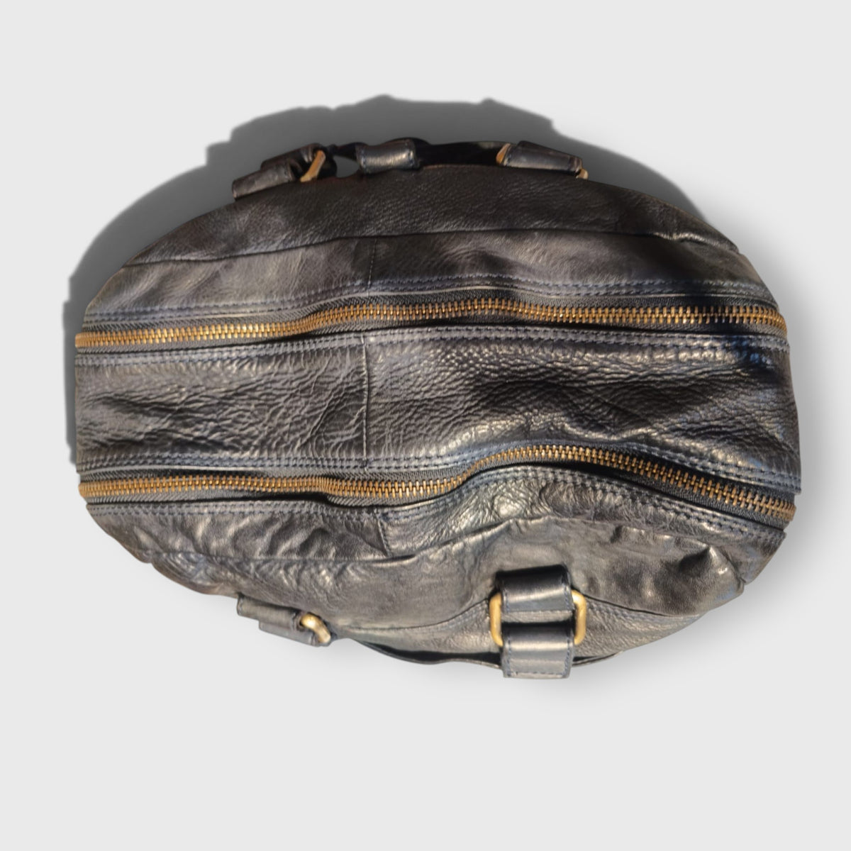 Pelletteria Pelle Nuda Milano, Vera pelle italiana, Negozio borse uomo, Zaino Doppio blu scuro