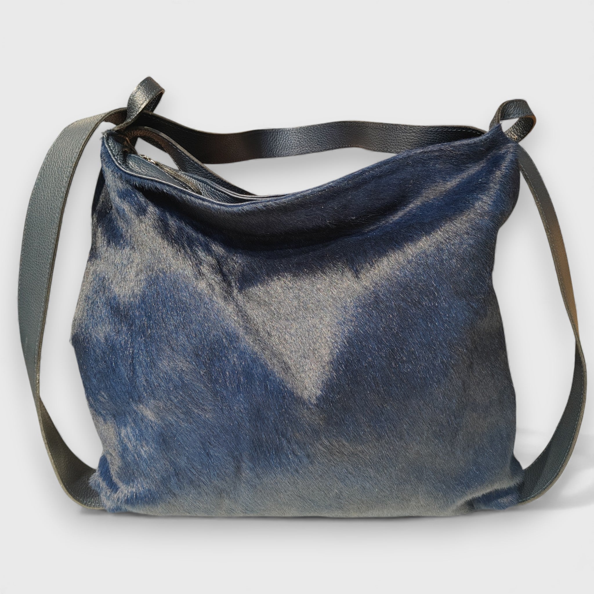 Pelletteria Pelle Nuda Milano, Artigianato italiano, Vera pelle, Negozio borse donna, Zaino Roma cavallino blu