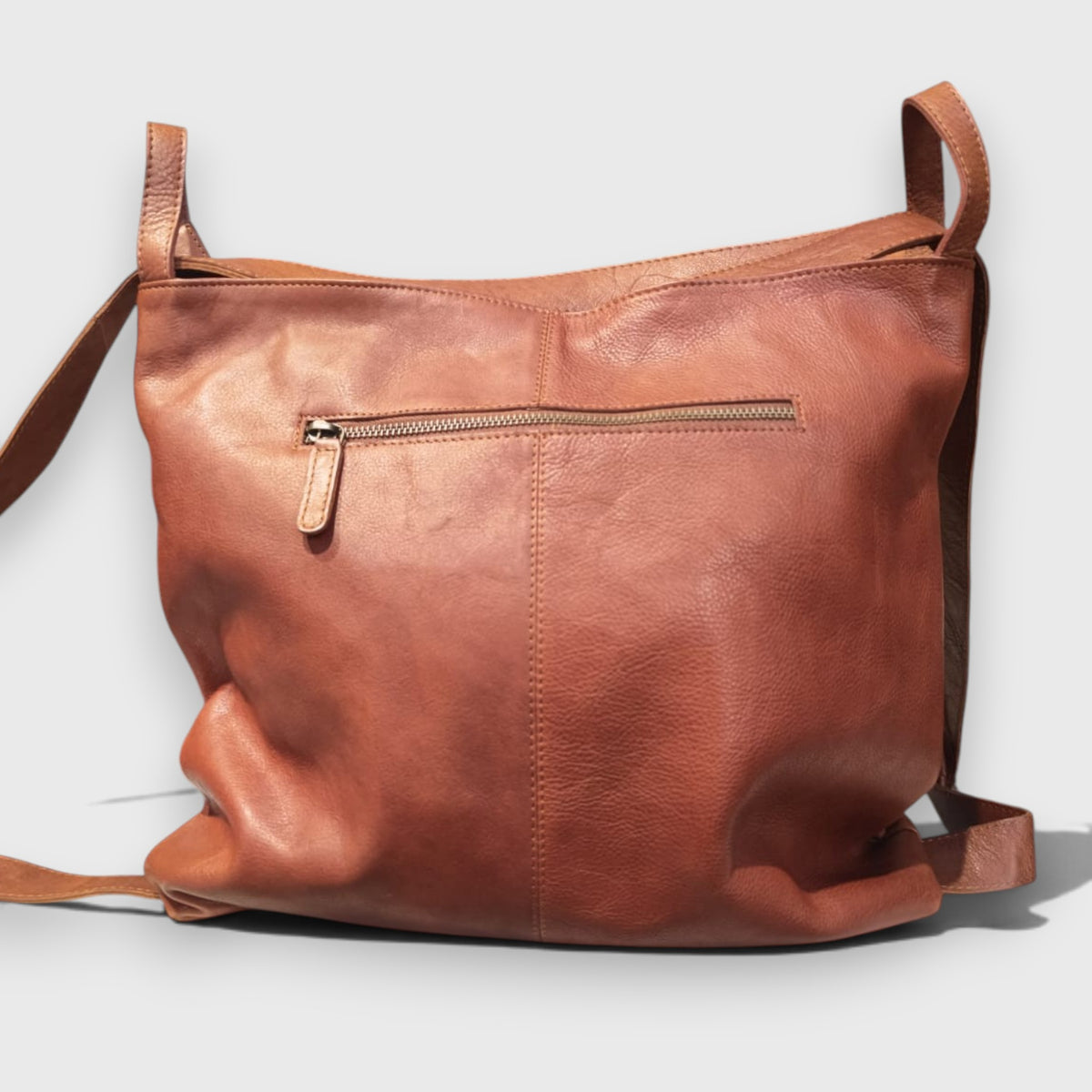 Pelletteria Pelle Nuda Milano, Vera pelle italiana, Negozio borse donna, Zaino Roma marrone cuoio