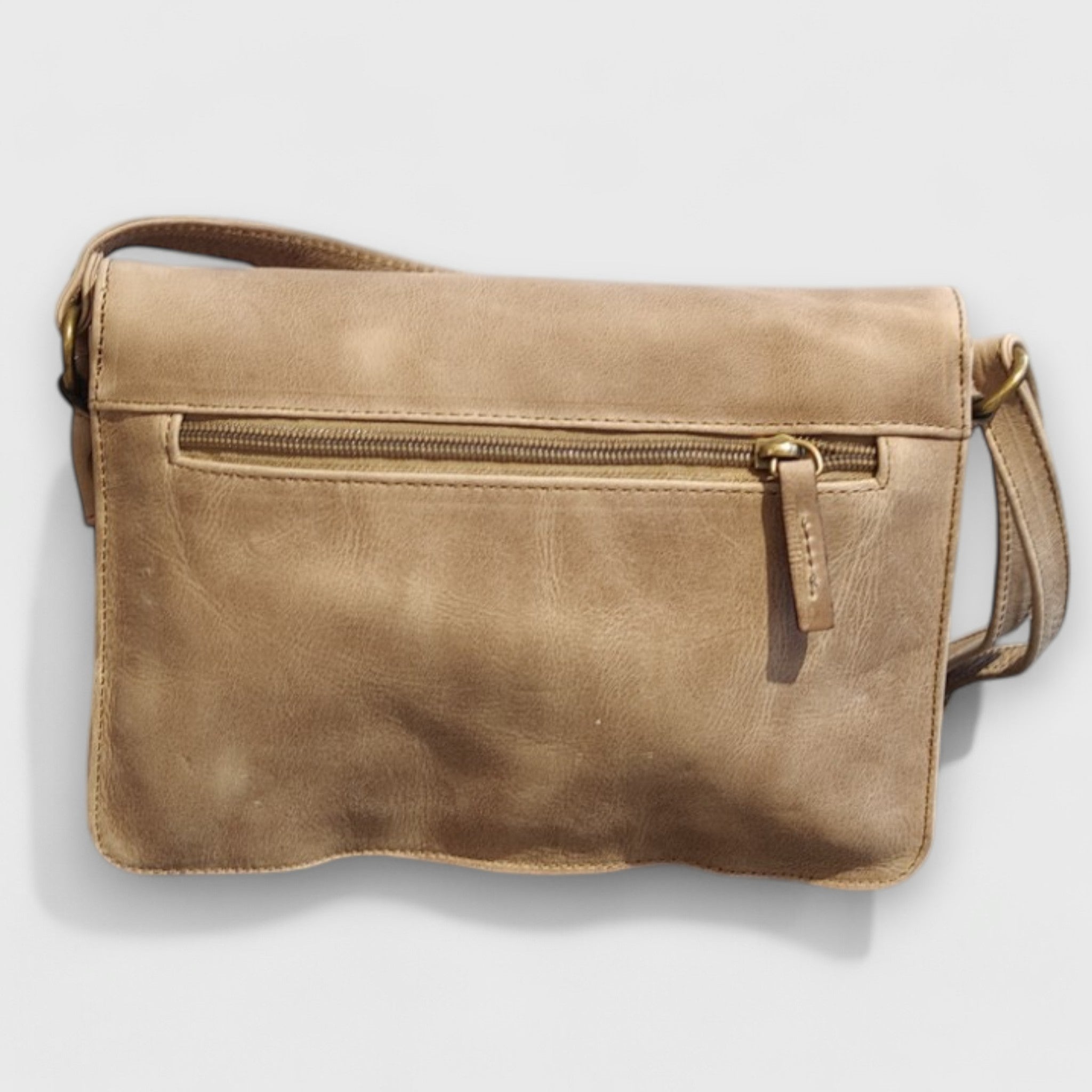 Pelletteria Pelle Nuda Milano, Artigianato italiano, vera pelle, borsa tracolla donna, big tre soffietti beige