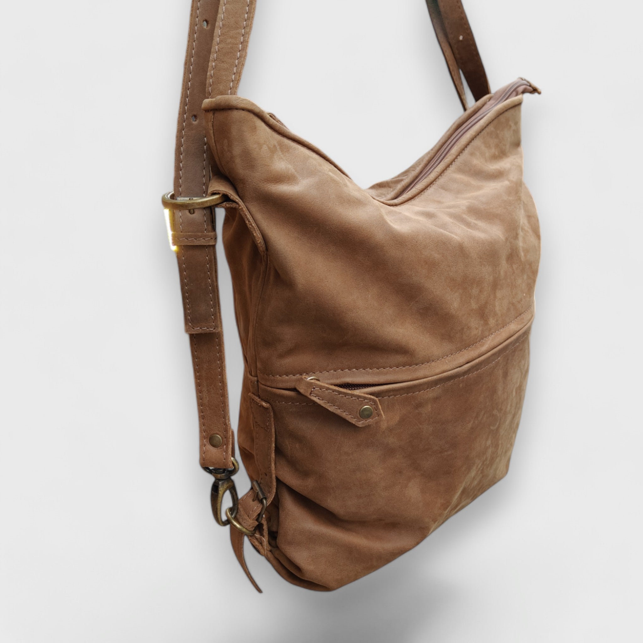 Pelletteria Pelle Nuda Milano, Artigianato italiano, vera pelle, borsa donna, Borsa zaino marrone