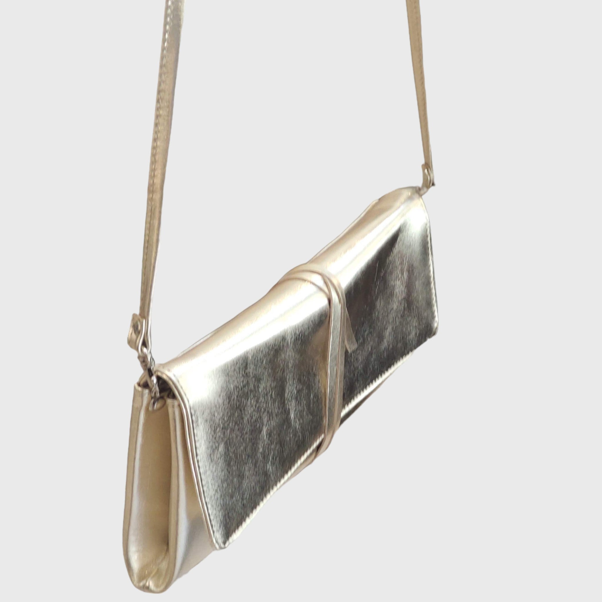 Pelletteria Pelle Nuda Milano, Artigianato italiano, vera pelle, borsa dotta, Clutch oro