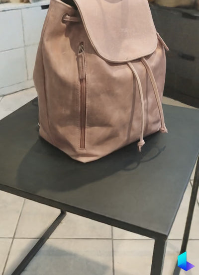 Pelletteria Pelle Nuda Milano, Artigianato italiano, Zaino donna, pelle vera, Borsa donna, Zaino Tappo rosa